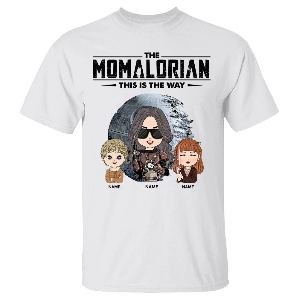 The Momalorian - Personalized Shirt Gift For Dad Mom Custom Nickname With Kids