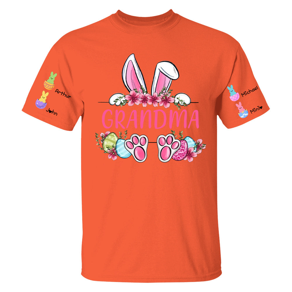 Personalized Grandma Easter Bunny And Kids Shirt