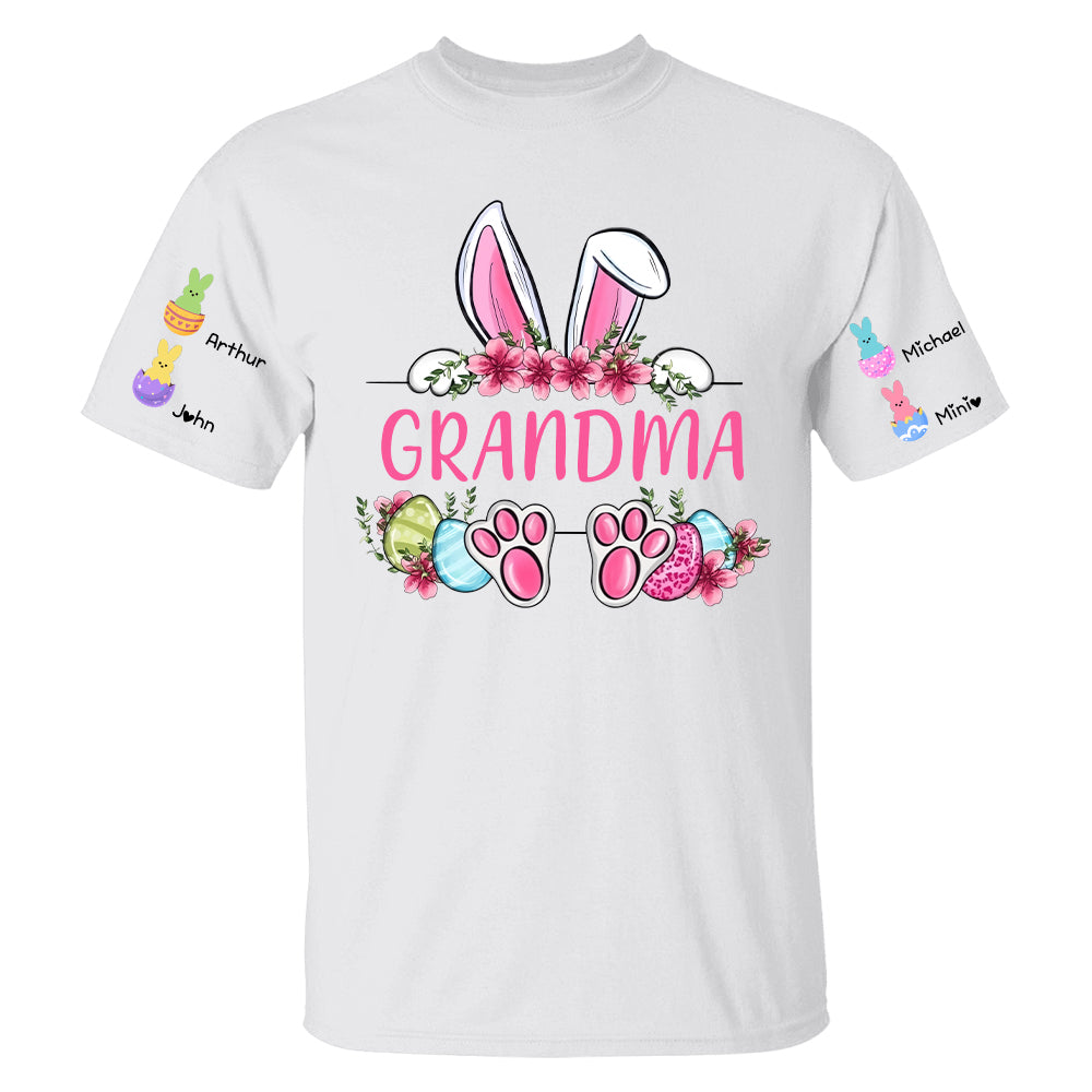 Personalized Grandma Easter Bunny And Kids Shirt