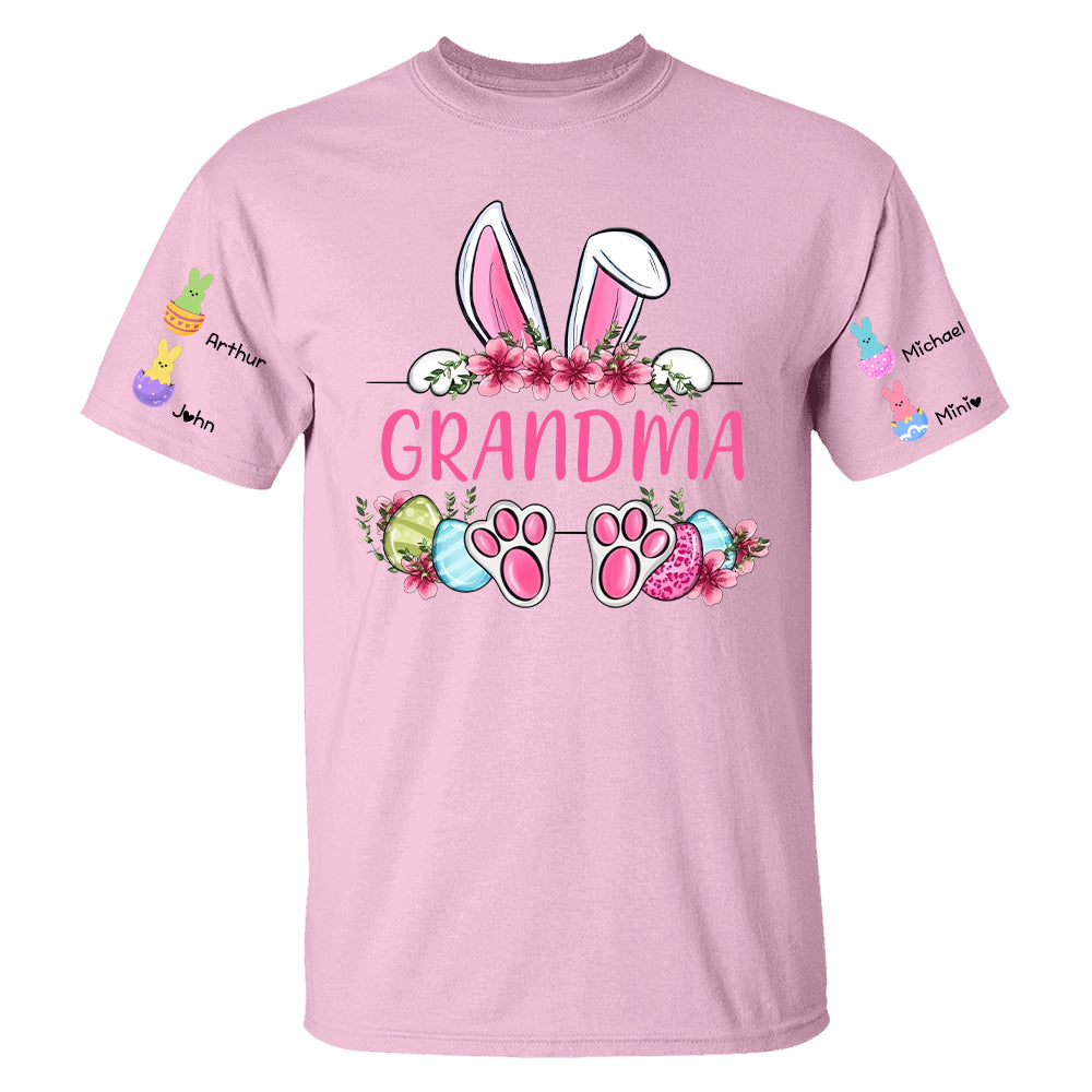 Personalized Grandma Easter Bunny And Kids Shirt