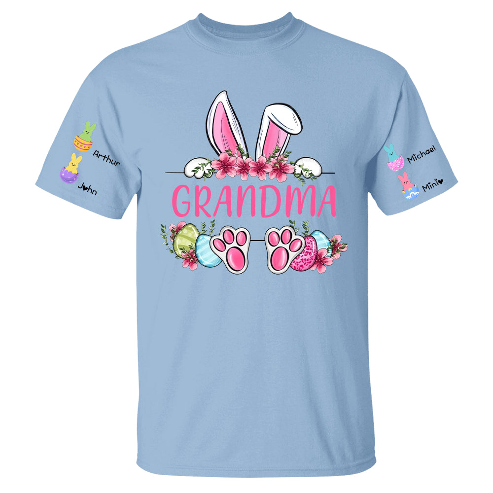 Personalized Grandma Easter Bunny And Kids Shirt