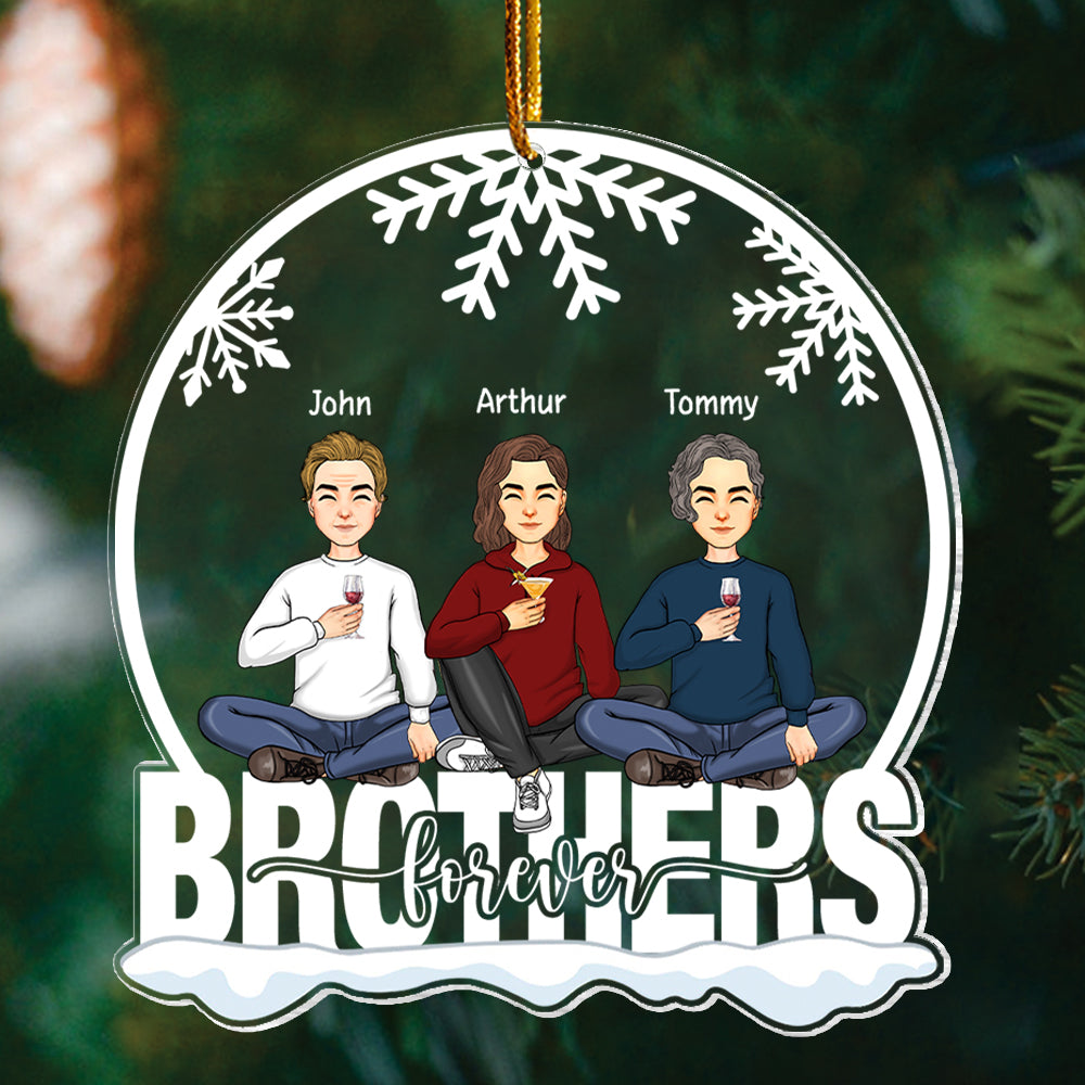 Brothers Forever Personalized Custom Gift Shaped Acrylic Ornament