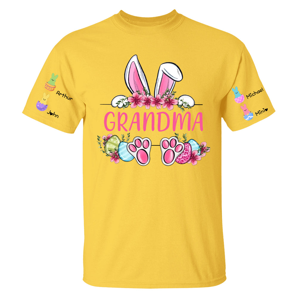 Personalized Grandma Easter Bunny And Kids Shirt