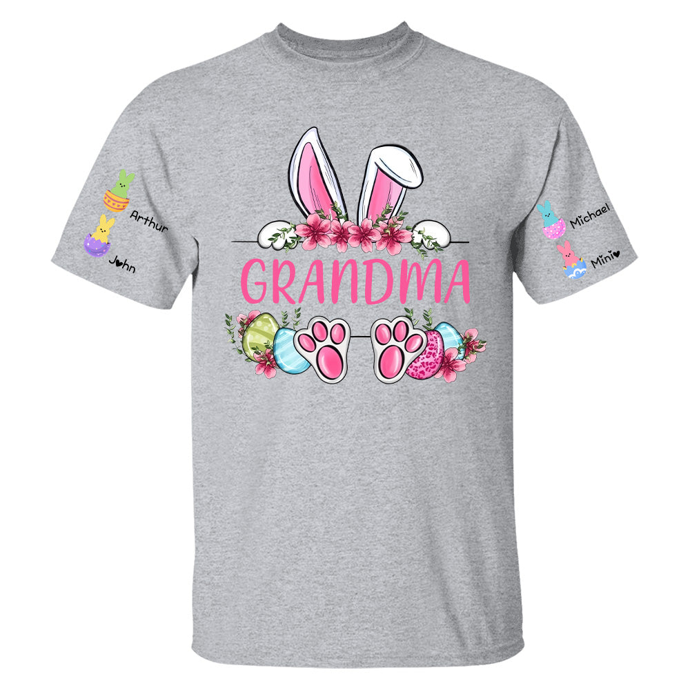 Personalized Grandma Easter Bunny And Kids Shirt