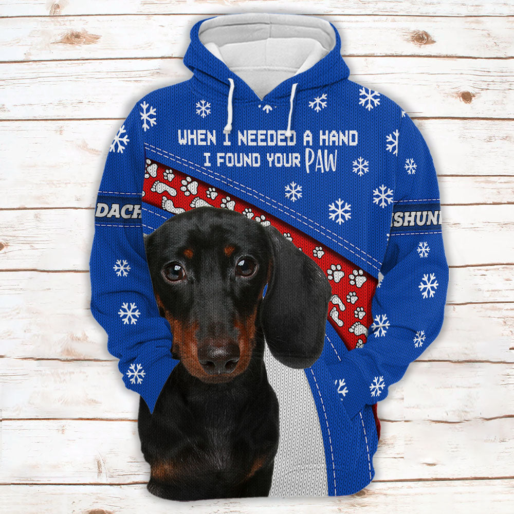 Dachshund When I Needed A Hand I Found Your Paw Ugly Sweater Christmas Gift For Dog Lovers