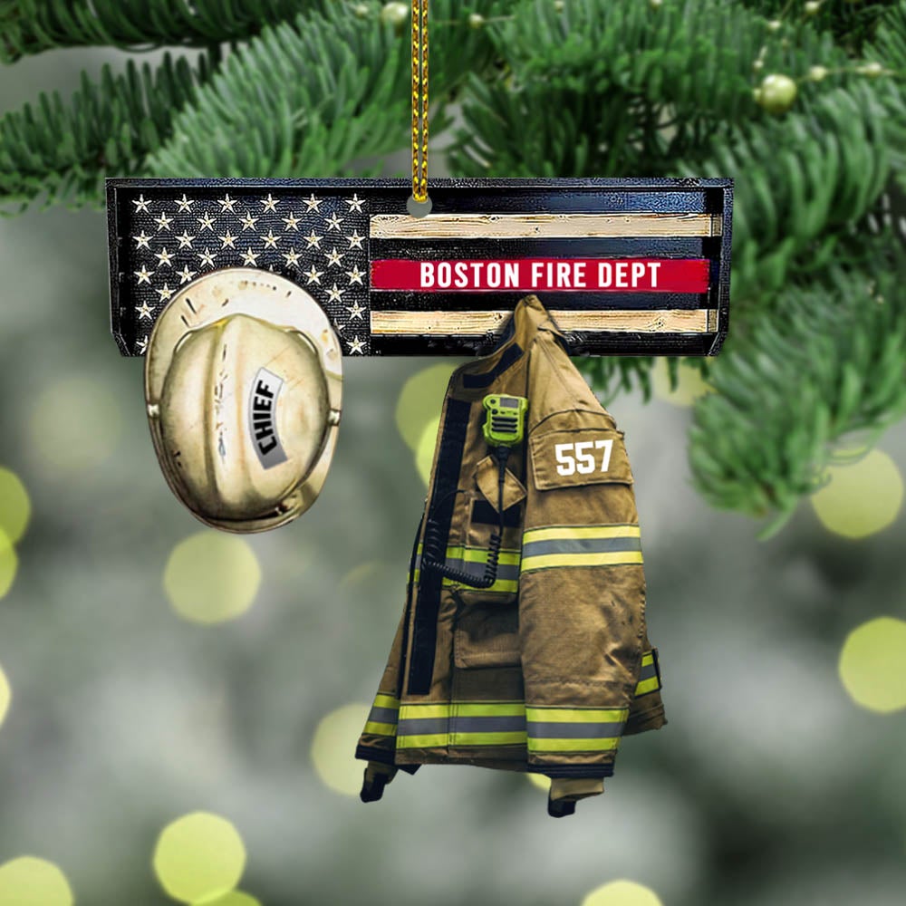 Armor And Fire Departmen Personalized Ornament Gifts For Firefighter Fireman