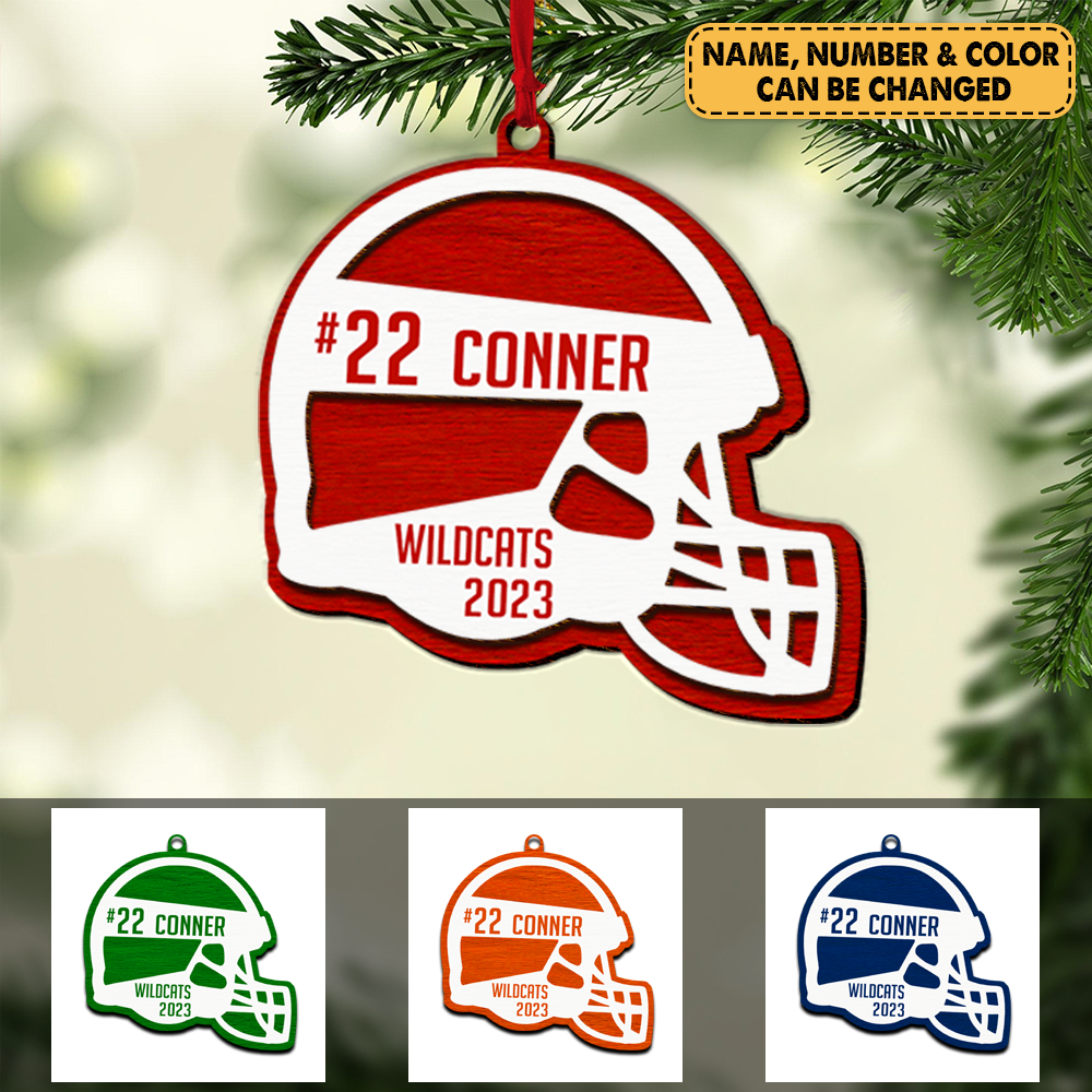 Helmet Ornaments Football Personalized Ornament Gift For Football Player Football Lovers K1702