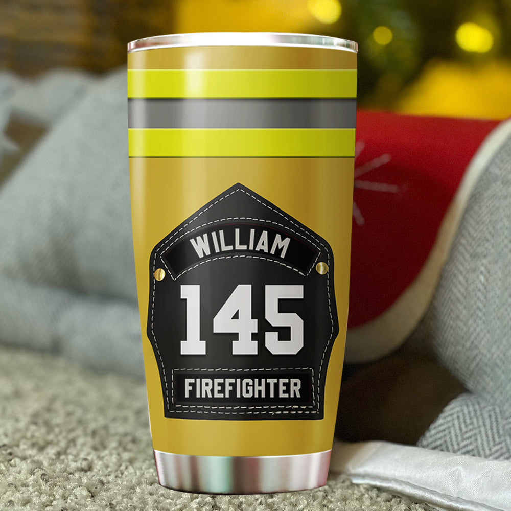 Personalized Tumbler Gift For Firefighter Helmet Shields And Fronts Add A Touch Of Personalization K1702
