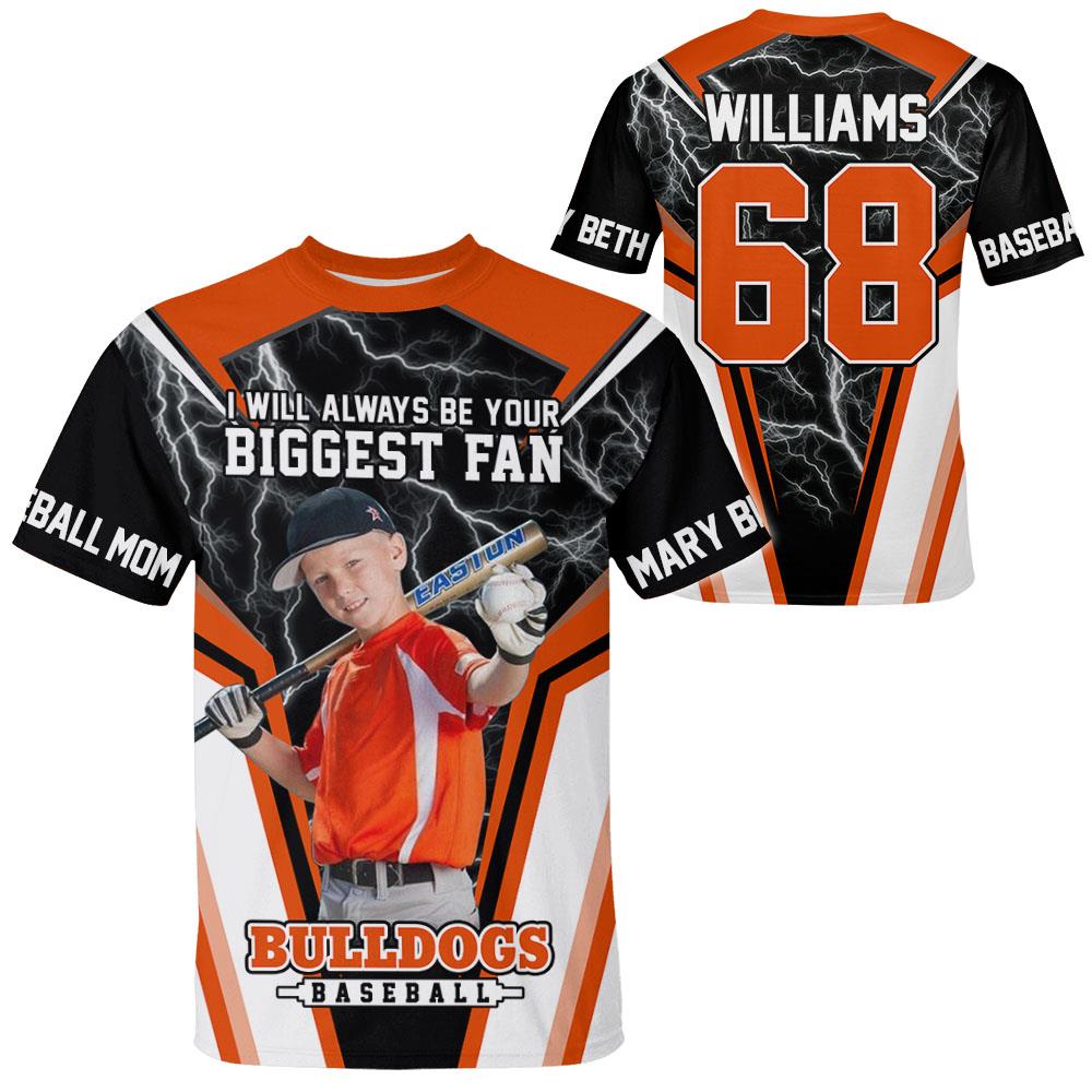 I Will Always Be Your Biggest Fan Personalized All Over Print Shirt For Basebball Mom Grandma Sport Family H2511