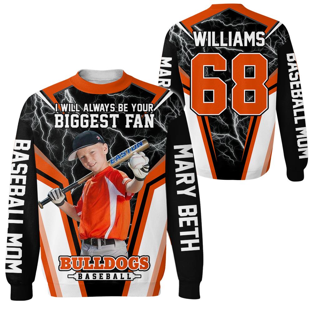 I Will Always Be Your Biggest Fan Personalized All Over Print Shirt For Basebball Mom Grandma Sport Family H2511