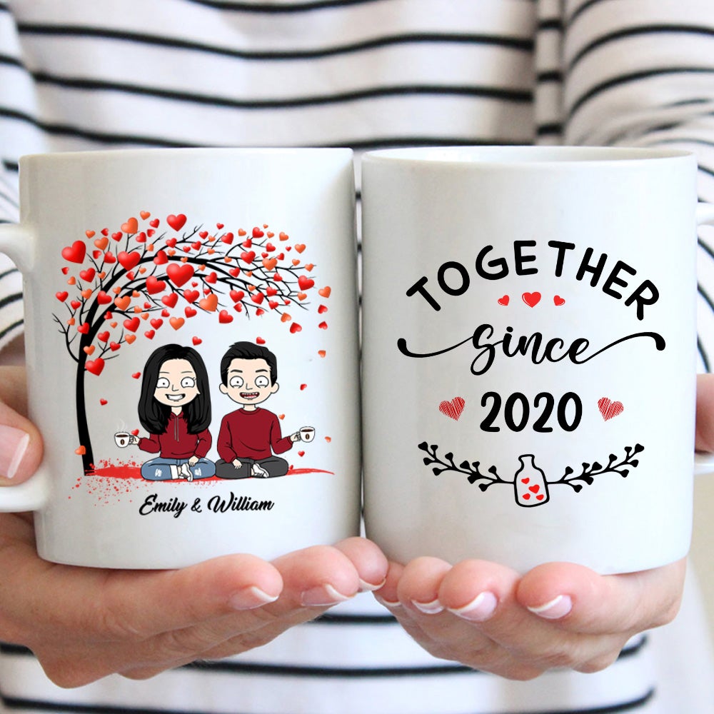 Together Since Year Valentines Mug Funny Wife And Husband Custom Mug Gift For Couple