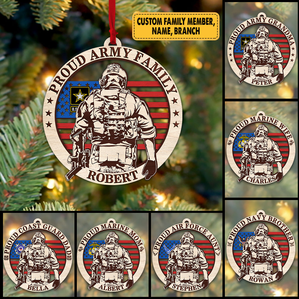 Personalized Military Ornaments - Custom Family Member Ornament 2 Layer K1702