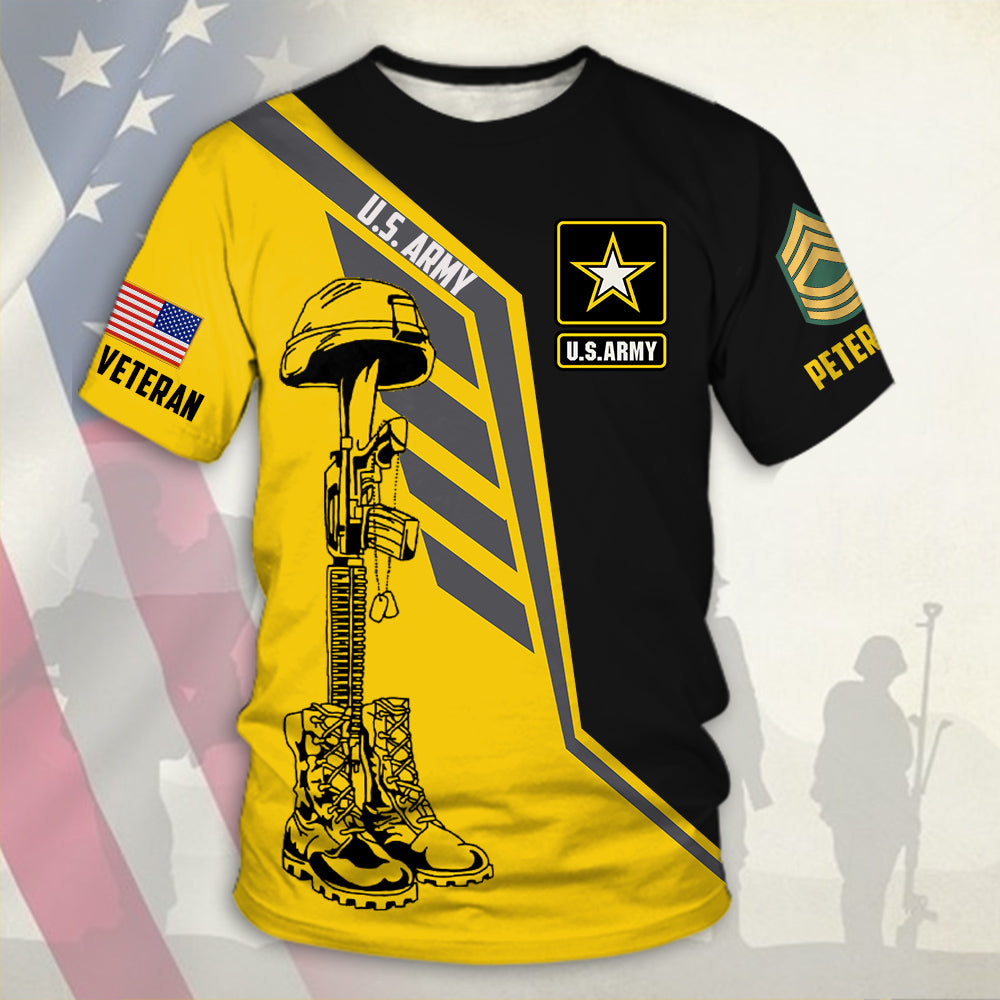 Personalized Shirt For Veteran Customize All Branches, Rank Name Veteran All Over Print Shirt K1702