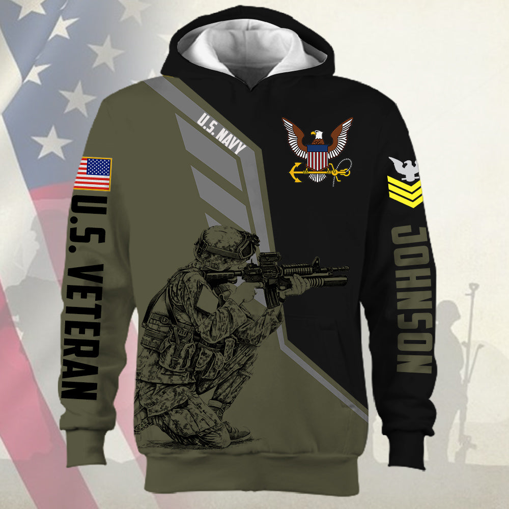 Personalized Shirt For Veteran Customize All Branches, Rank Name Veteran All Over Print Shirt K1702