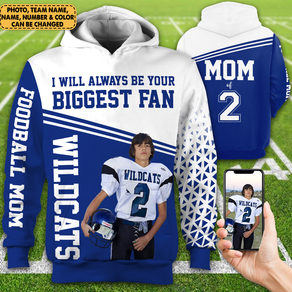 I Will Always Be Your Biggest Fan Custom Photo All Over Print Shirt For Football Family Members