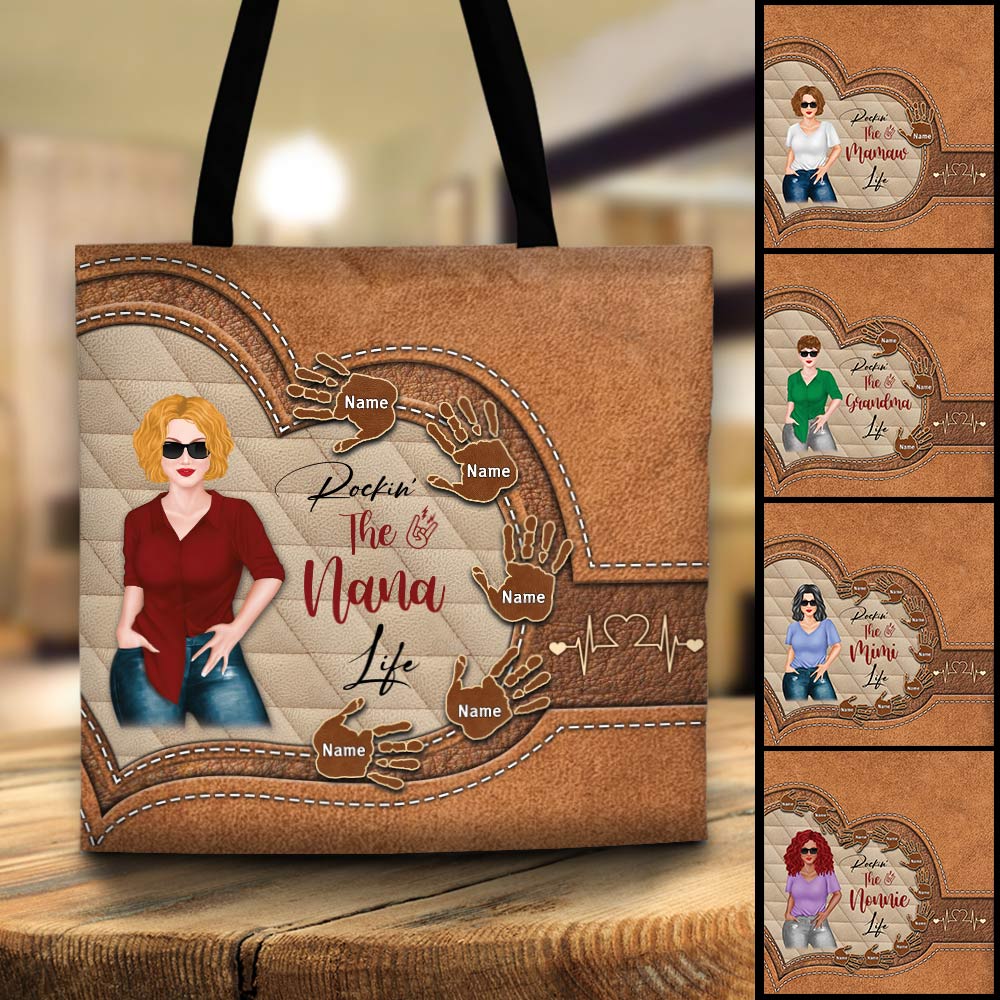 Custom Tote Bag Gift For Grandma - Tote Bag Design Gift Ideas - Best Nana Gifts - Rocking The Nana Life Tote Bag