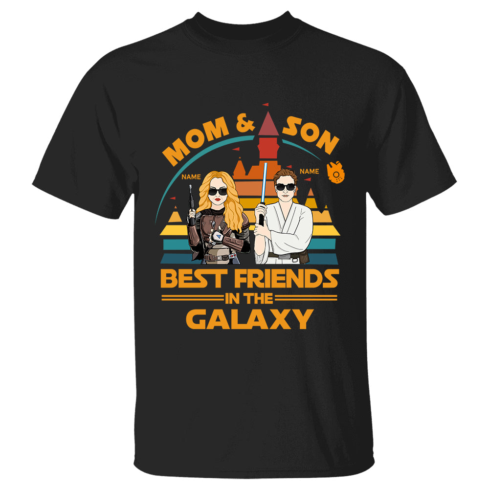 Mom & Son Best Friends In the Galaxy - Personalized Shirt For Mom Dad With Son
