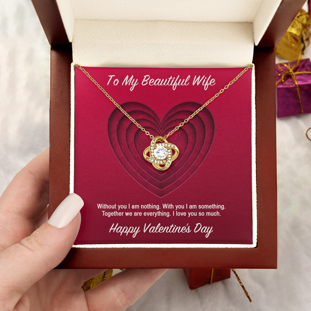 To My Beautiful Wife Valentine's Day Love Knot Necklace - Gifts For Wife Necklace Valentines Day Custom Made Romantic Gift For My Best Wife Ever