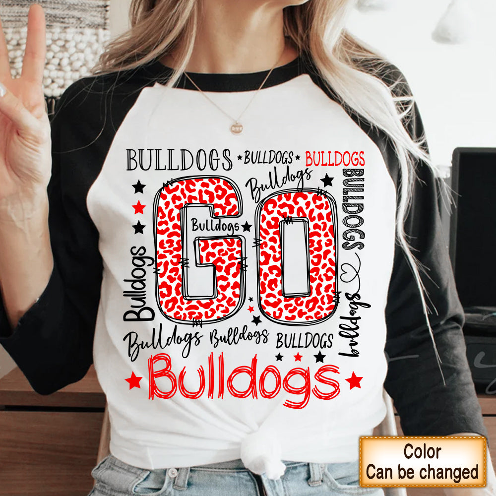 Personalized Shirt Go Bulldogs Love School Mascot Leopard Shirt For Teacher Sport Team Shirt H2511