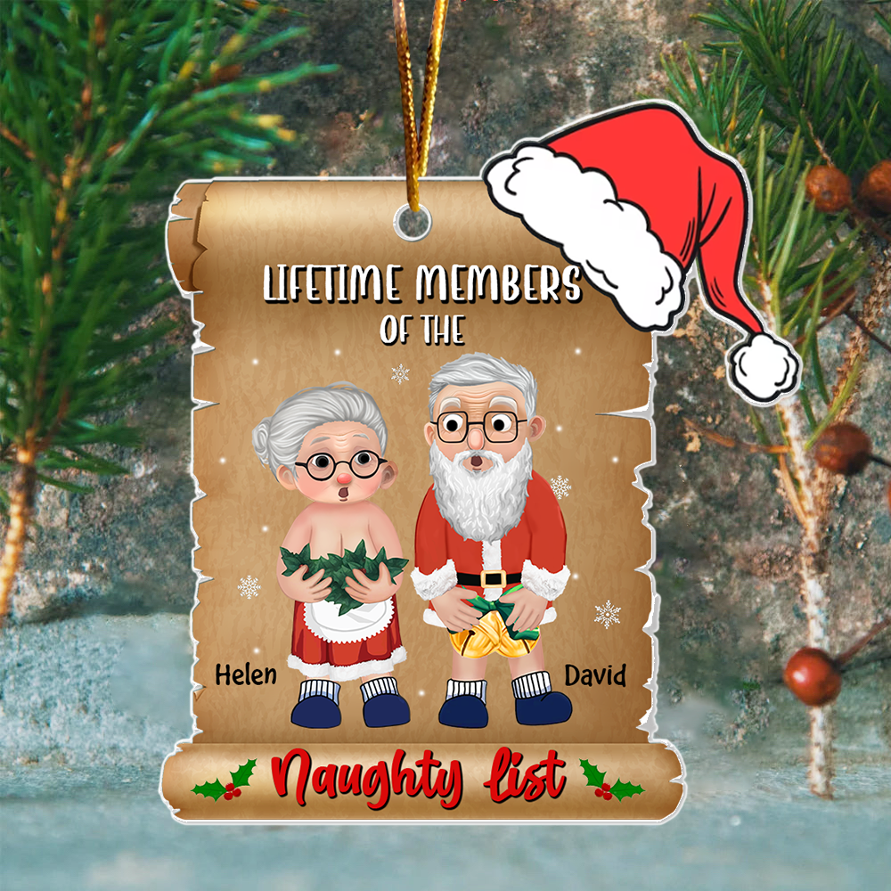 Lifetime Members Of The Naughty List - Customized Couple Ornament For Christmas