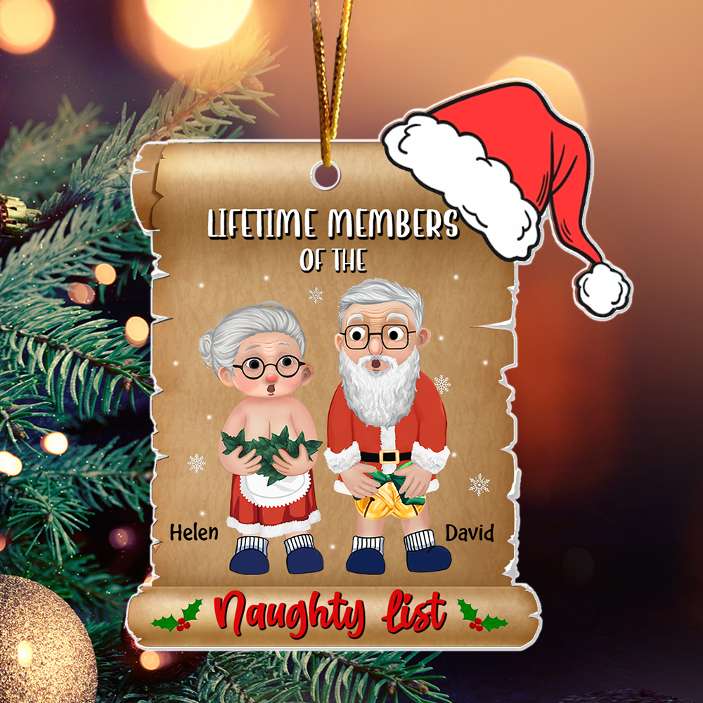 Lifetime Members Of The Naughty List - Customized Couple Ornament For Christmas