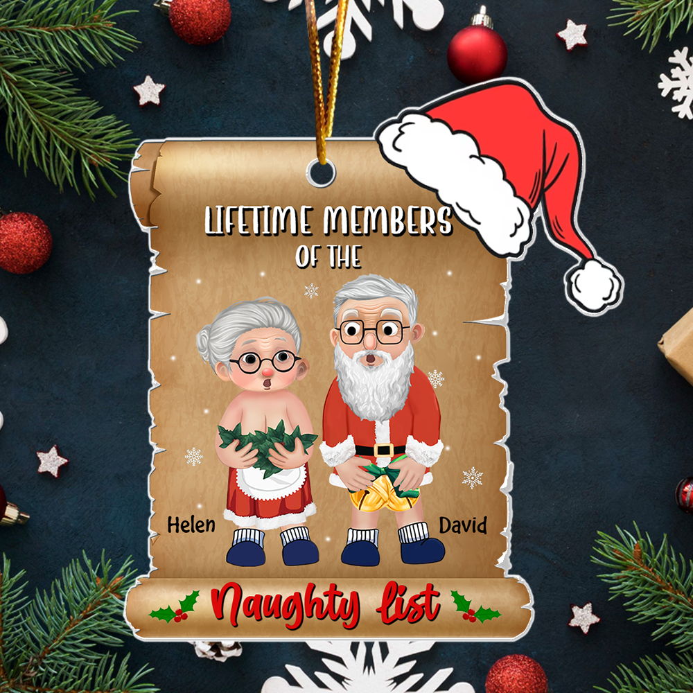 Lifetime Members Of The Naughty List - Customized Couple Ornament For Christmas