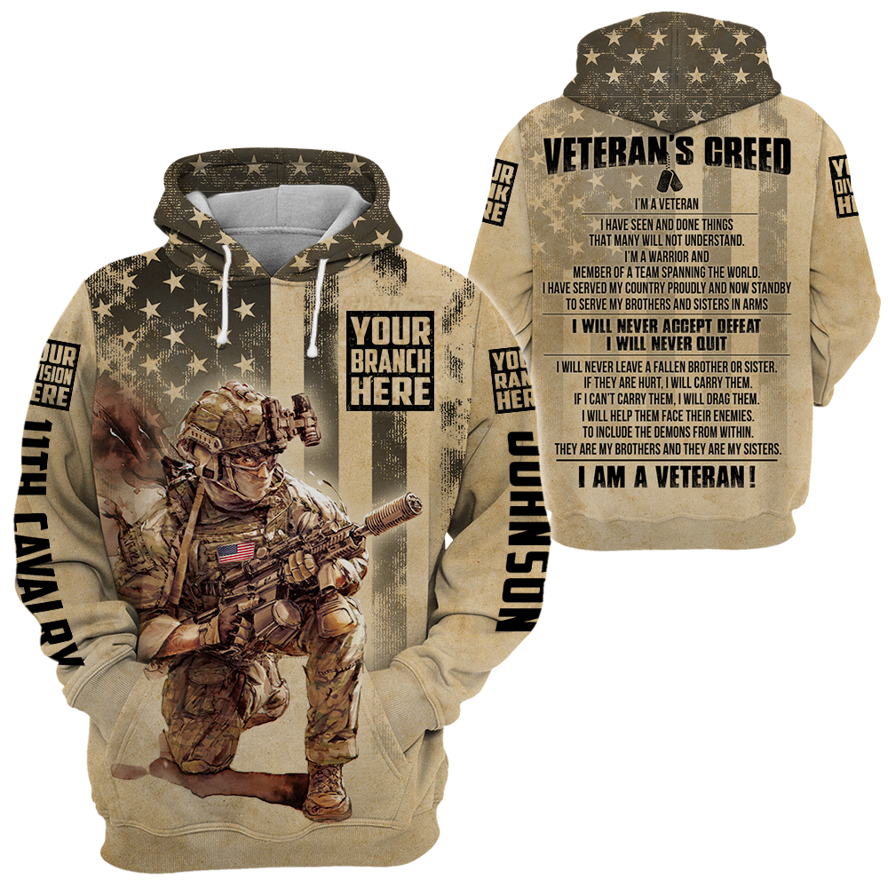 Veteran's Creed All Over Print Shirt For Veteran K1702