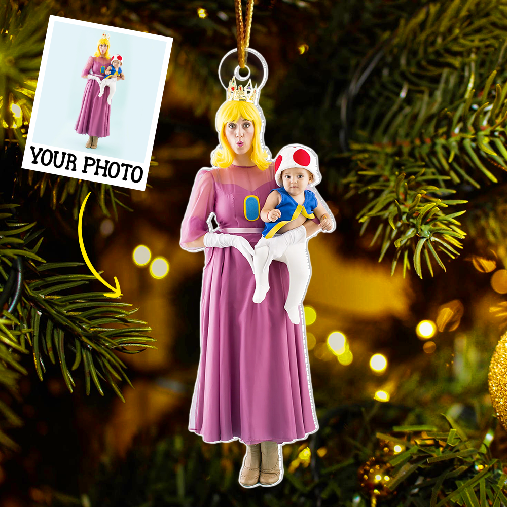 Custom Photo Ornament Gift For Family - Personalized Photo First Christmas Family Ornament