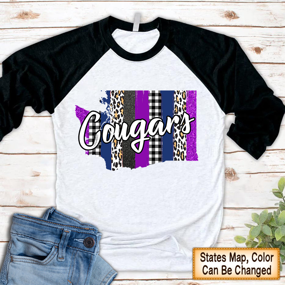 Personalized Shirt Cougars States Map And Color Shirt H2511
