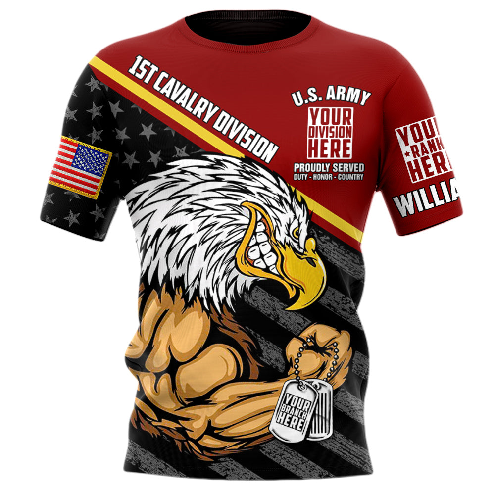 Proudly Served Duty Honor Country Bald Eagle Personalized All Over Print Shirt For Veteran H2511