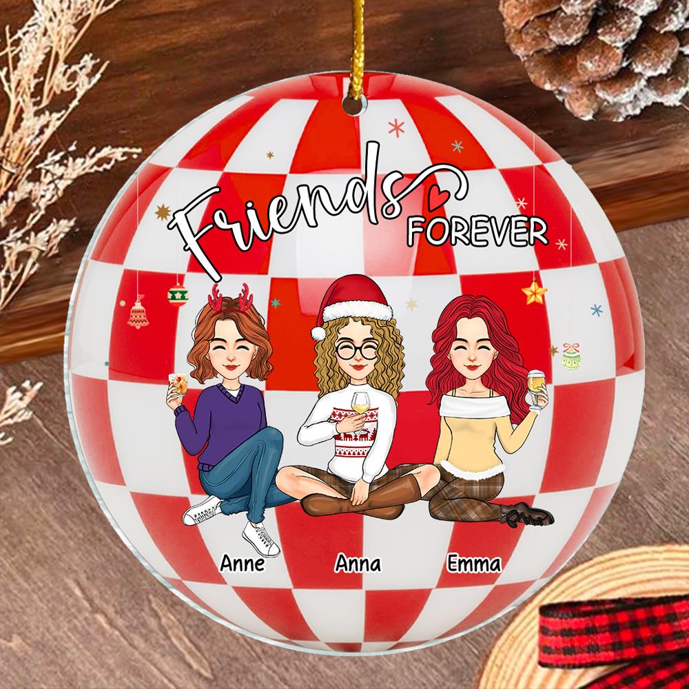 Luxury Ornament Besties Forever - Personalized Acrylic Ornament Christmas Gift For Best Friends, BFF, Sisters