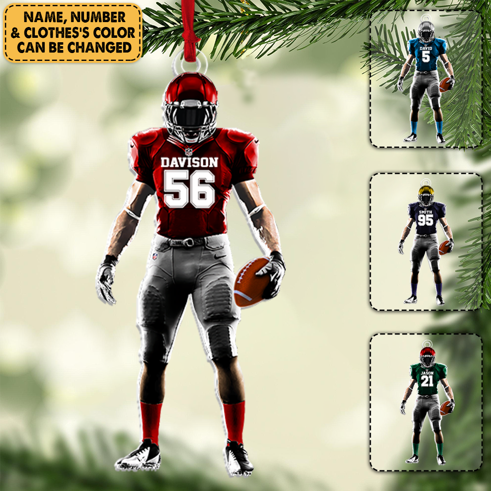 Football Player Custom Ornaments Gift For Football Lovers - Christmas Gift For Football Player Ph99