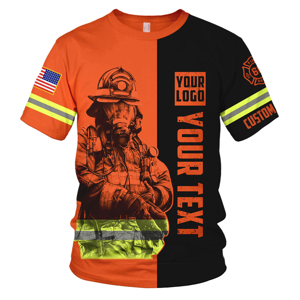 Custom Shirt Firefighter Custom Name Clipart Number Fireman All Over Print Shirt K1702