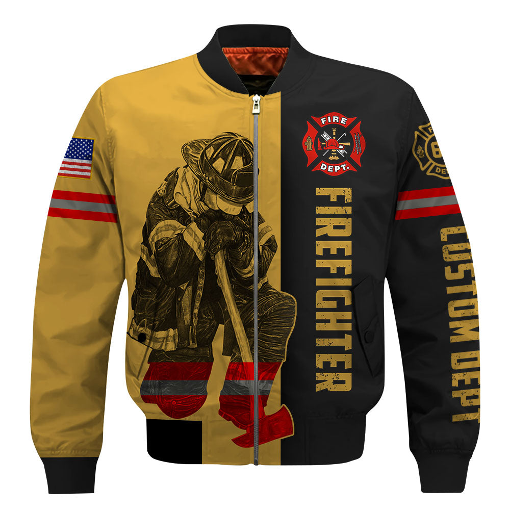 Custom Shirt Firefighter Custom Name Clipart Number Fireman All Over Print Shirt K1702