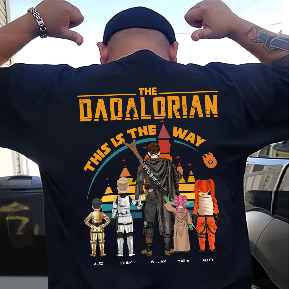 Custom Dadalorian This Is The Way View Shirt Shirt - Tatooine Sunset Shirt Gift For Dad