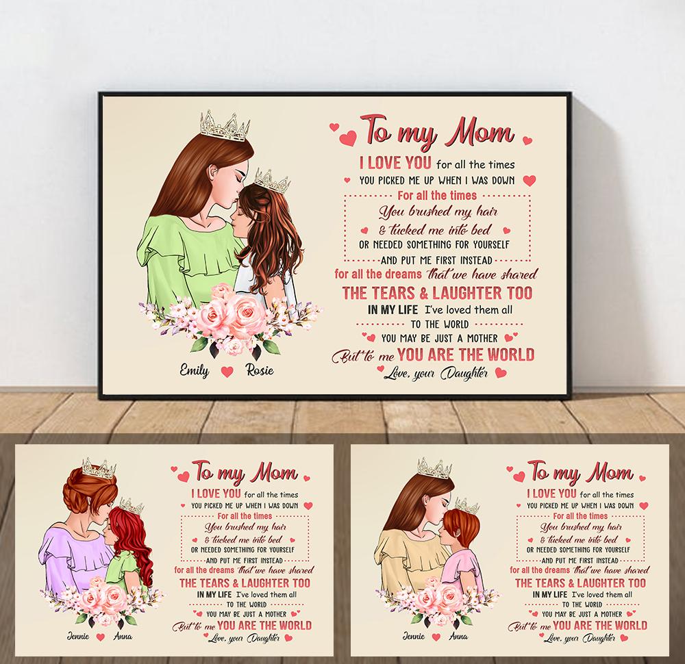 Personalized To My Mom Poster To My Mom I Love You For All The Times Flower Poster Gift For Mom