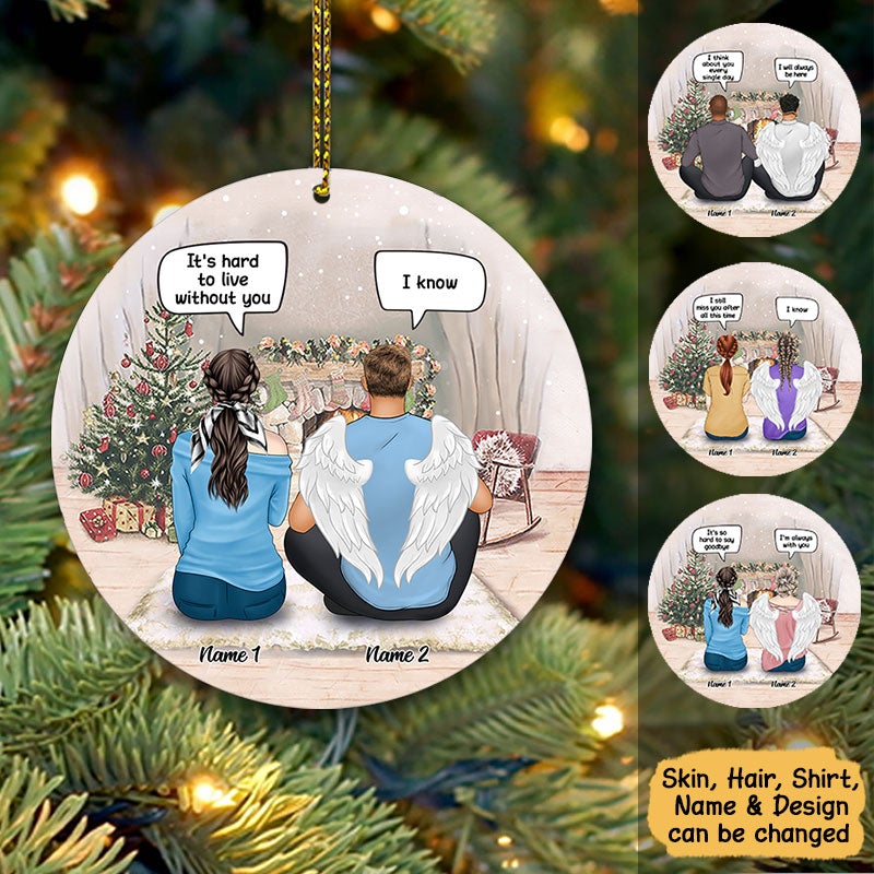 Personalized Still Talk About You Conversation Memorial Christmas Ornament Family Member In Heaven Memorial Circle Ornament Hg98.