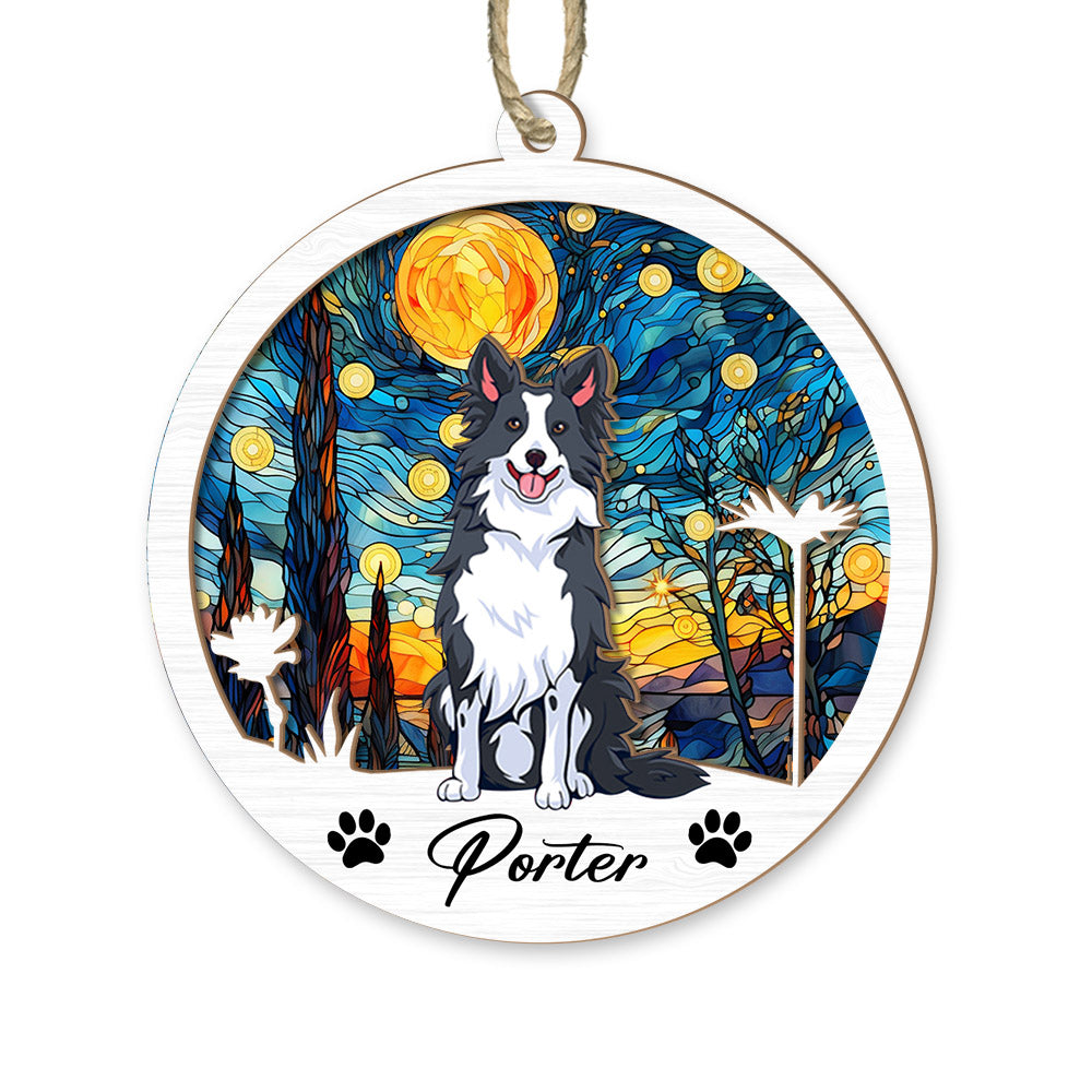 Dog Suncatcher Personalized Ornament, Pet Christmas Ornament, Dog Christmas Ornament