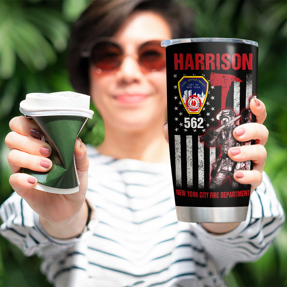 Personalized Tumbler Gift For Firefighter Thin Red Line Firefighter K1702