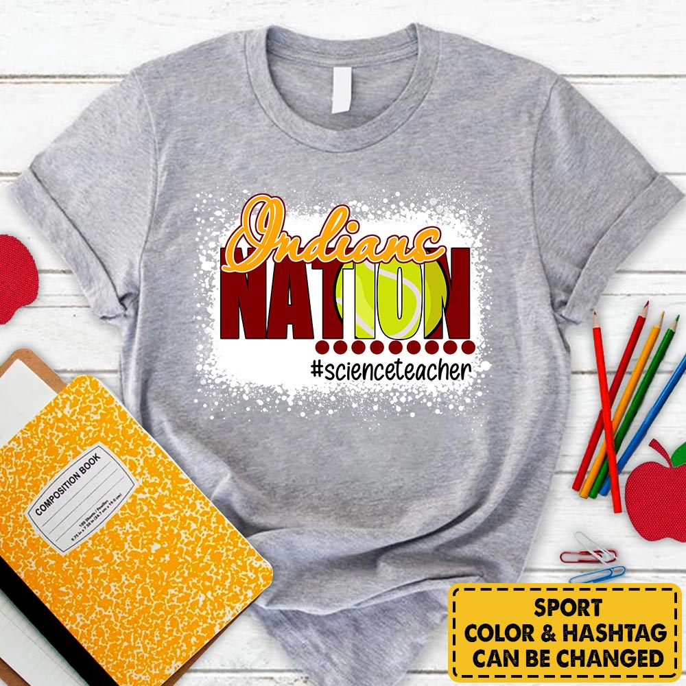 Personalized Indians Nation T-Shirt For Teacher