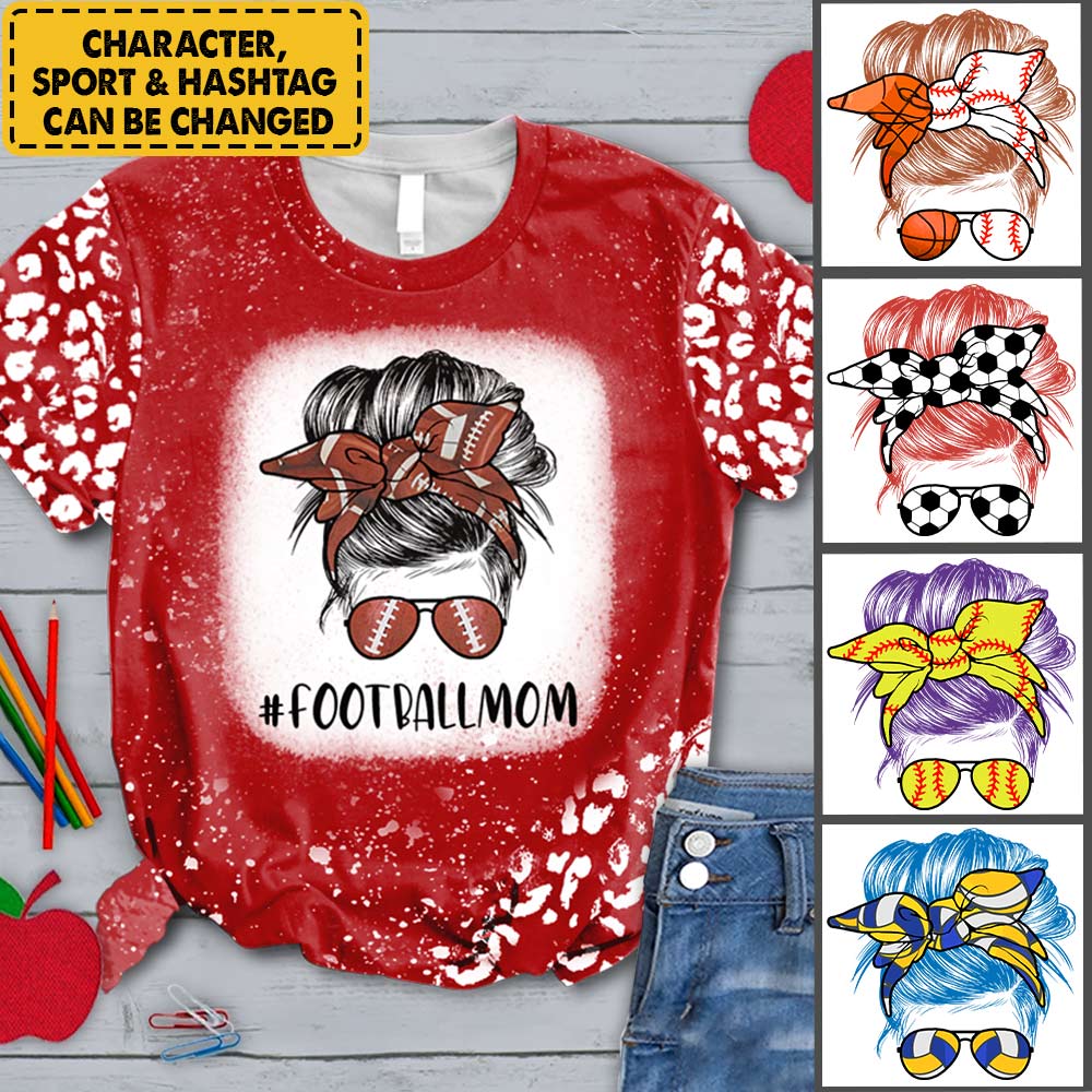 Personalized Sporty Mom Custom Sport Spirit Game Day All Over Print Shirt