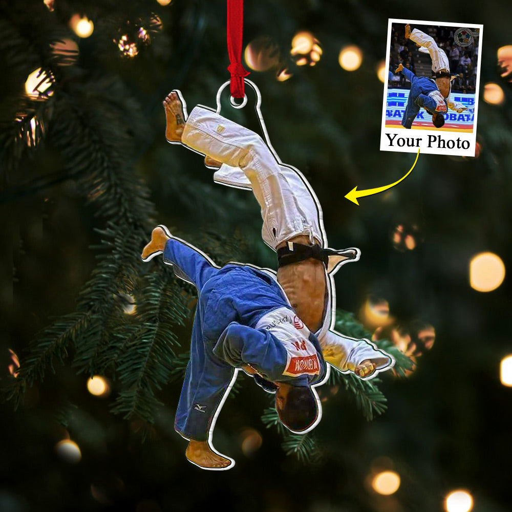Custom Photo Acrylic Ornament Gift For Jiu Jitsu Lovers - Personalized Upload Photo Acrylic Ornament For Jiu Jitsu Club