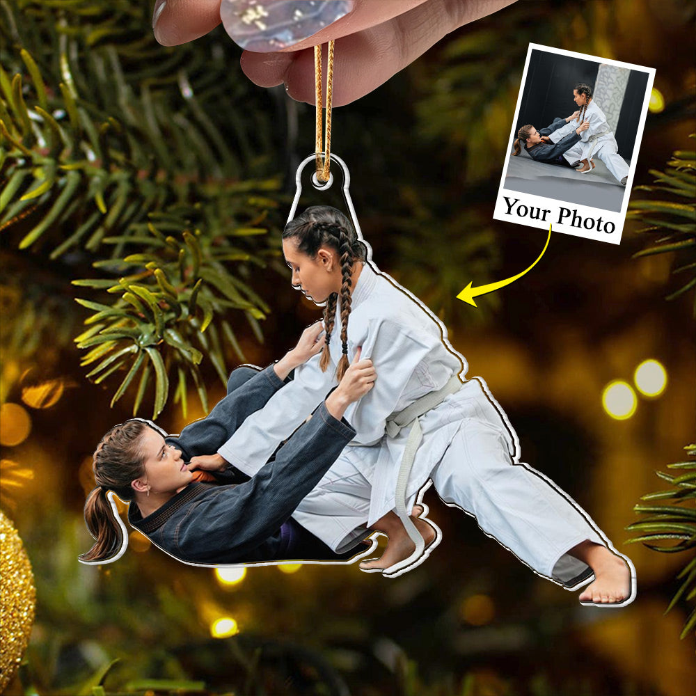 Custom Photo Acrylic Ornament Gift For Jiu Jitsu Lovers - Personalized Upload Photo Acrylic Ornament For Jiu Jitsu Club