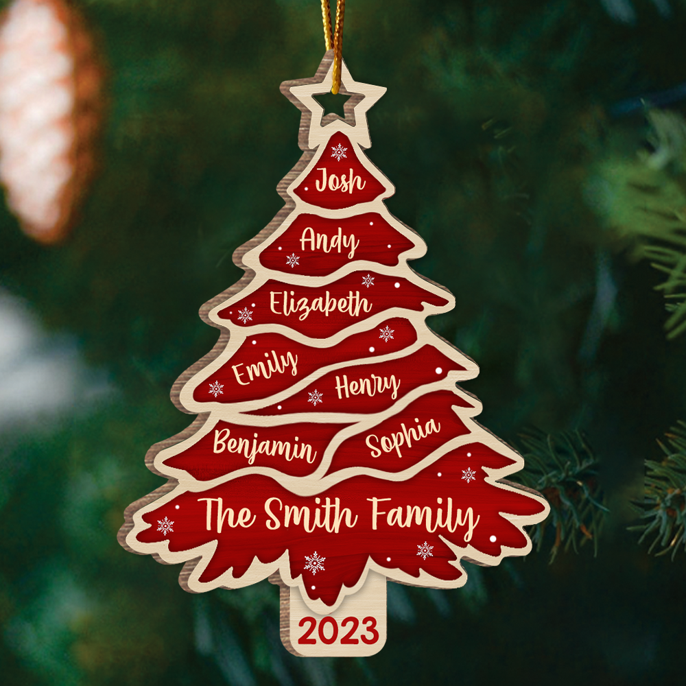 Family Is The Best Part Of Christmas - Family Personalized Custom Ornament - Wood Christmas Tree Shaped - Christmas Gift For Family Members