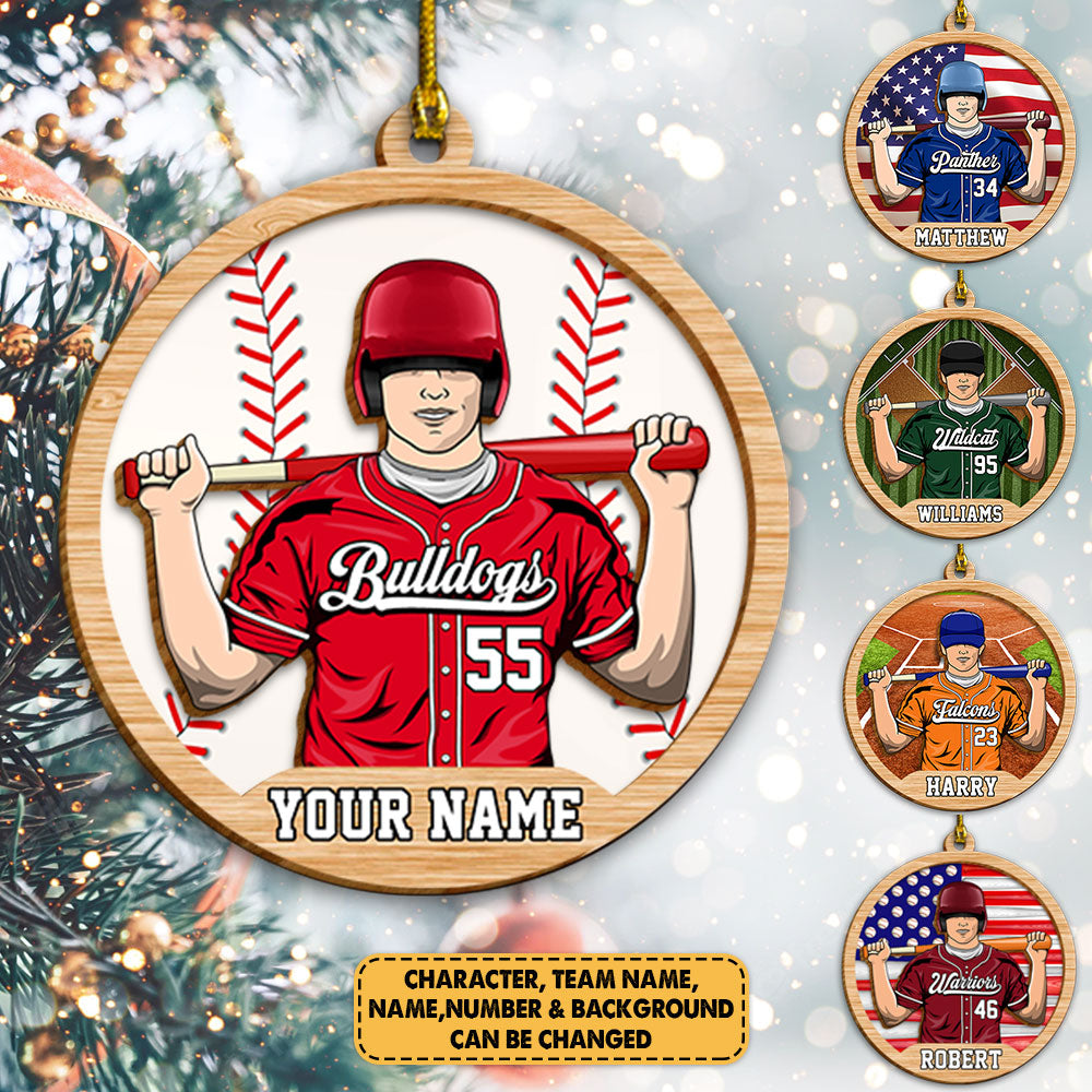Personalized Ornament Gifts For Family - Custom Ornaments Gift For Family - Baseball Player Ornament H2511