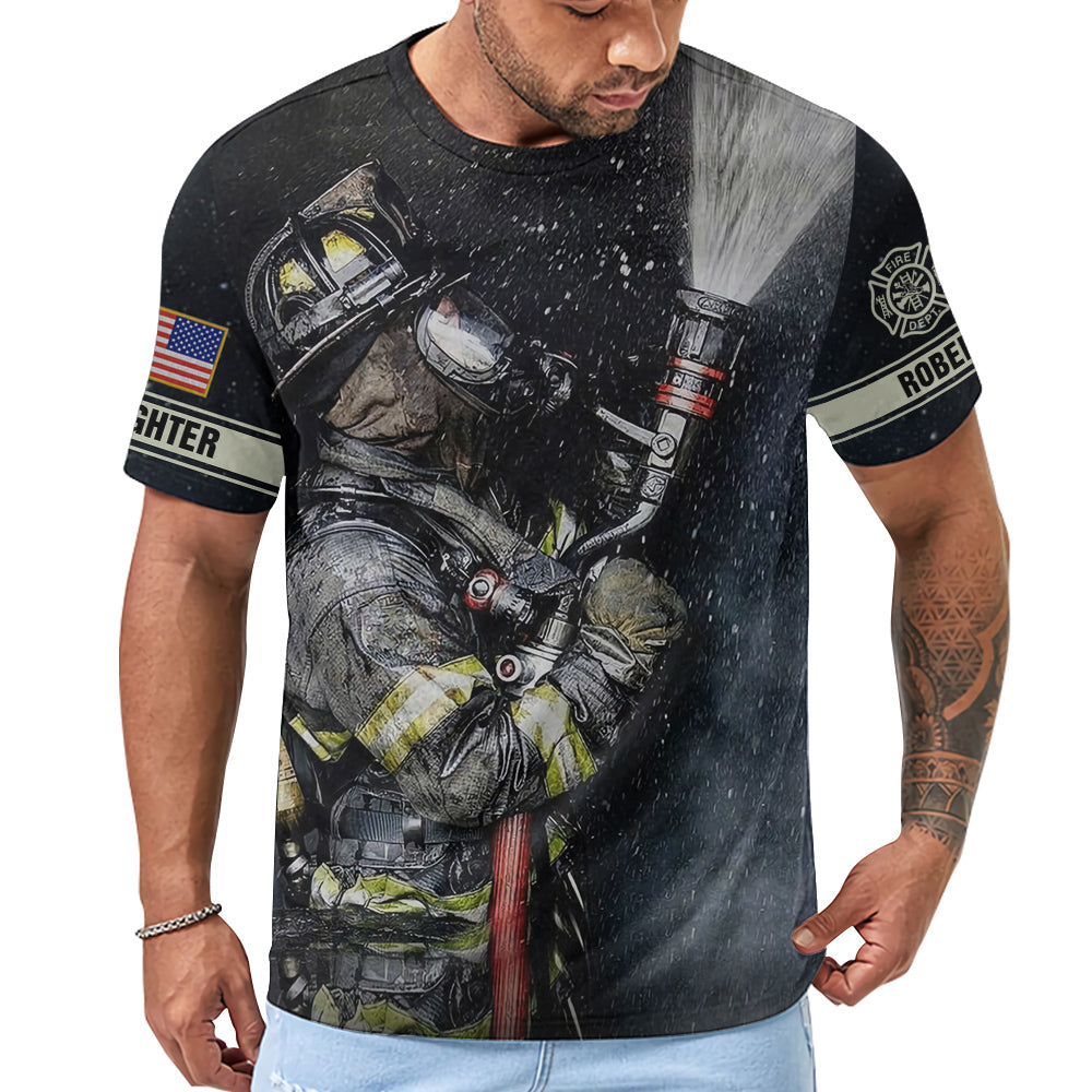 Personalized Shirts Firefighter Once Firefighter Always Firefighter Custom Name Gifts For Fireman All Over Print Shirts K1702