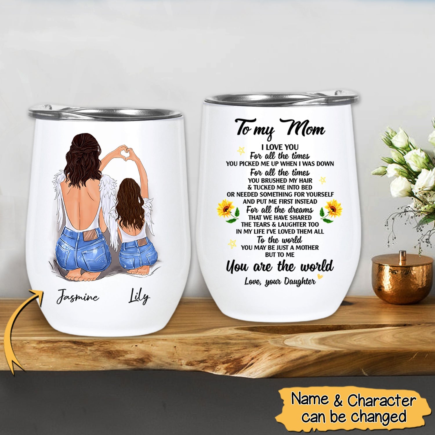 Personalized Sunflower To My Mom I Love You For All The Times Tumbler For Mom From Daughter