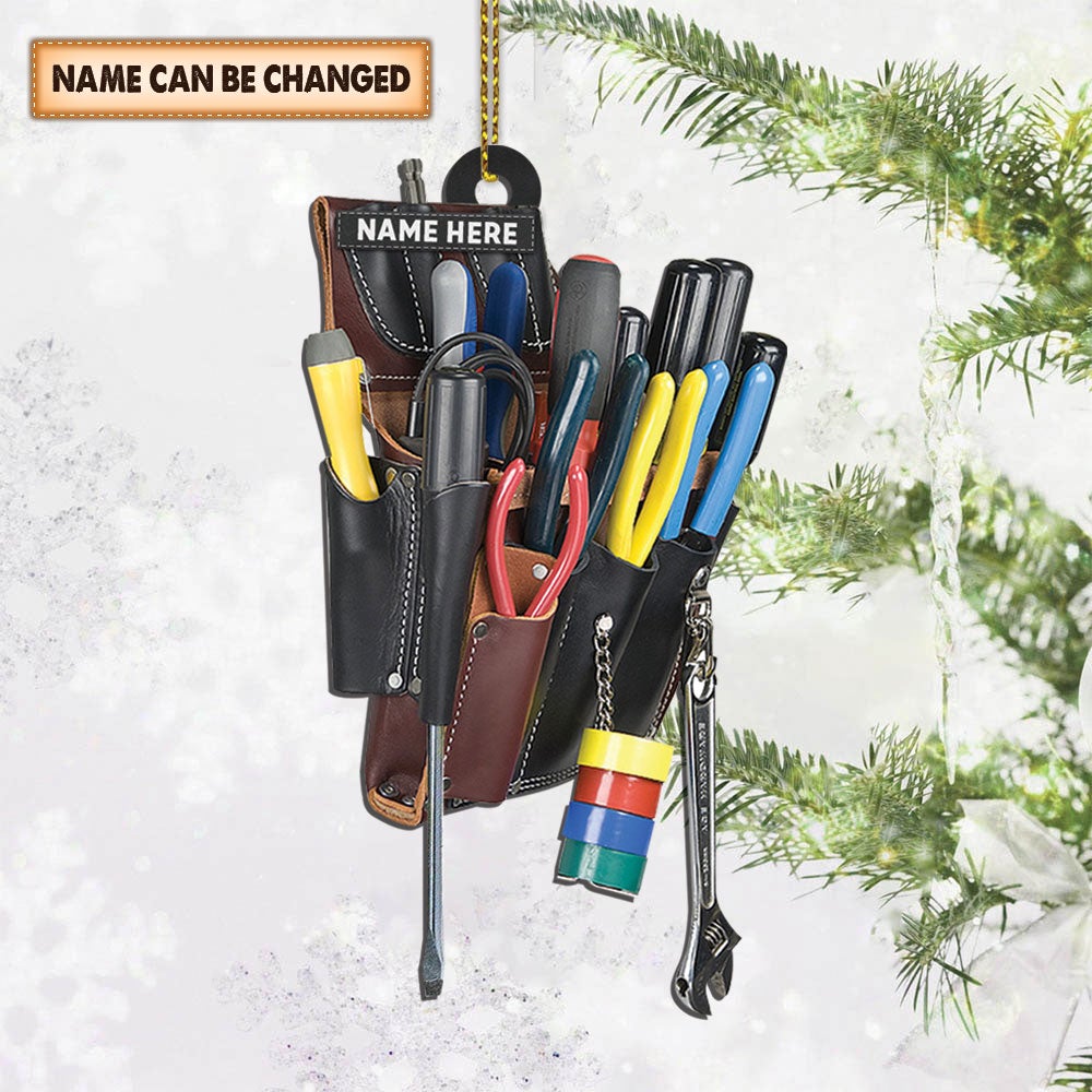 Personalized Ornament Gifts For Electrician - Electrician Tool Bag Shaped Ornament