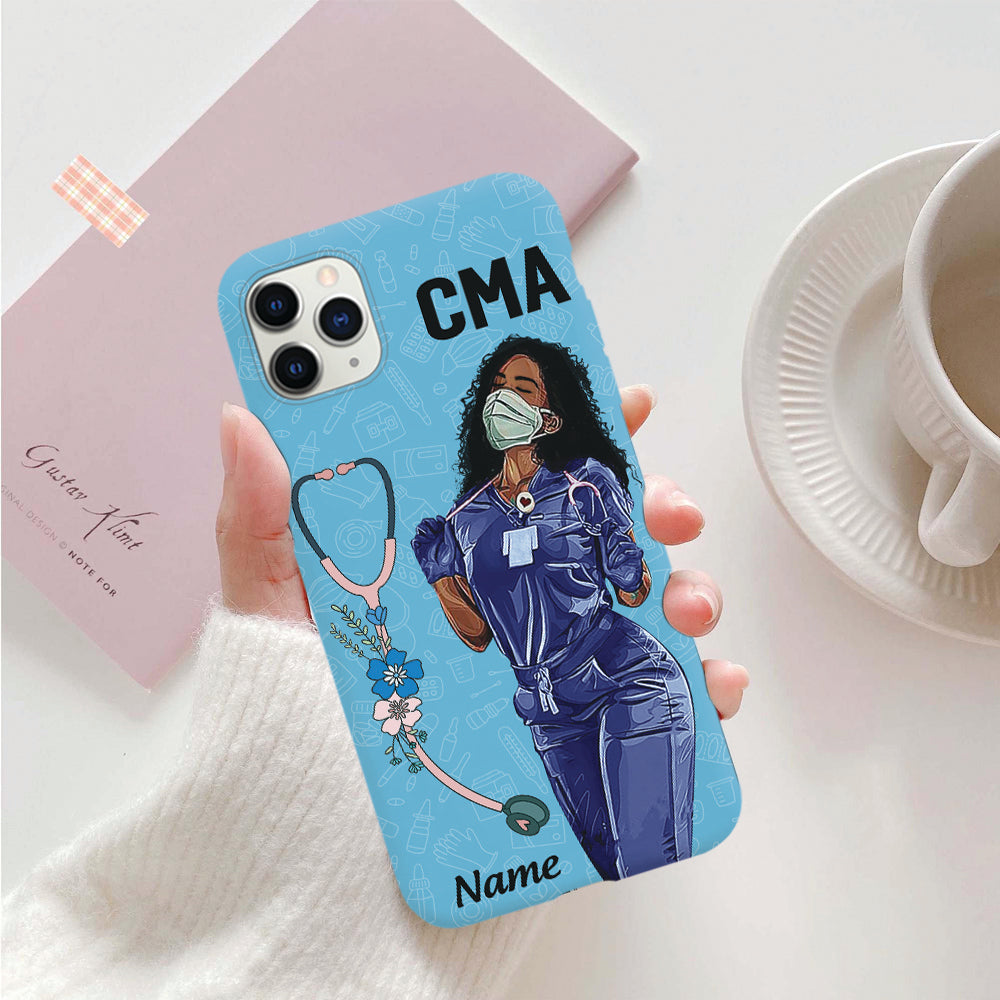 Personalized Black Nurse Phone Case Nurse Black Queen Phone Case K1702