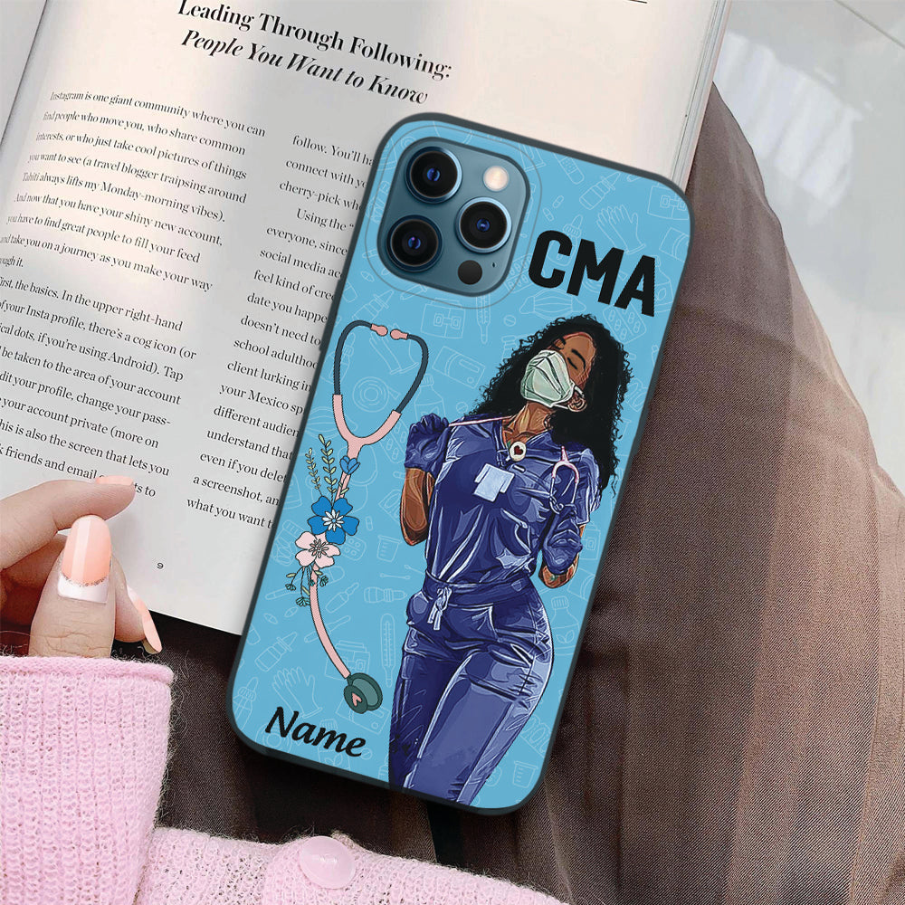 Personalized Black Nurse Phone Case Nurse Black Queen Phone Case K1702